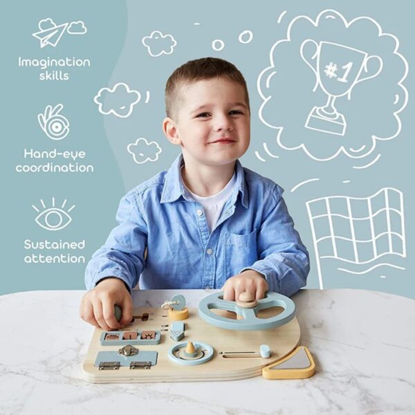 Wooden Car Dashboard Busy Board - Image 4